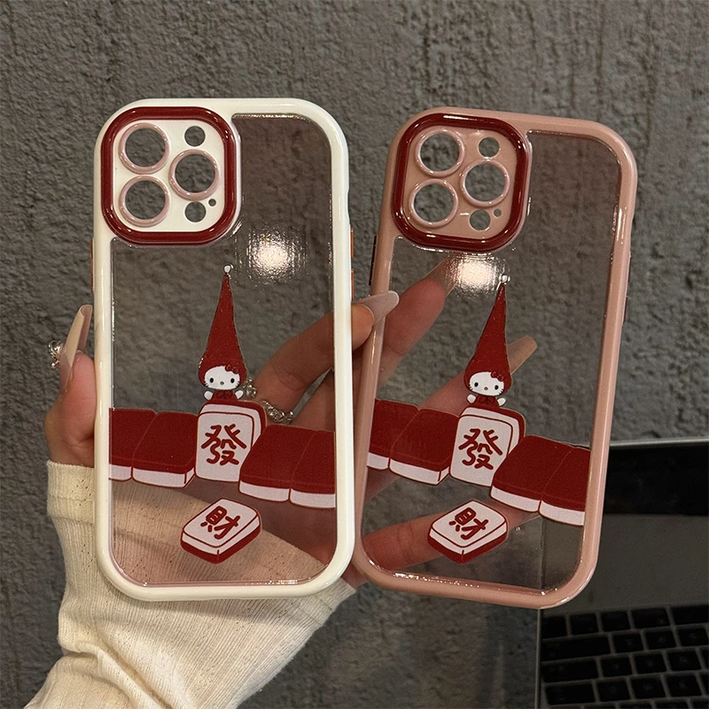 奶油壳适用苹果16手机壳iPhone15华为p长帽麻将Kitty小米新款mate