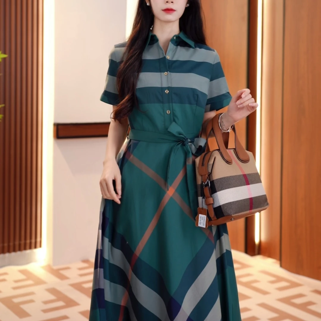 【米娅】2025夏季新款高端气质假两件连衣裙25513