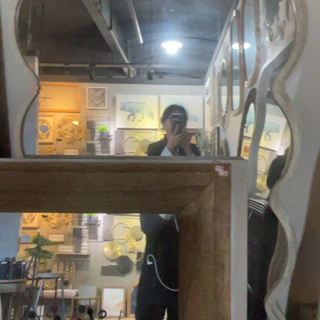 好***看铁孤品镜子微瑕灰白色做旧111436