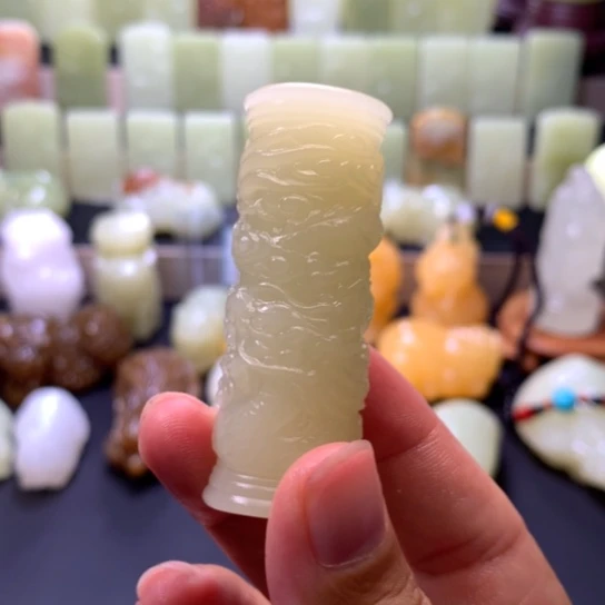 石材方解石玉把件
