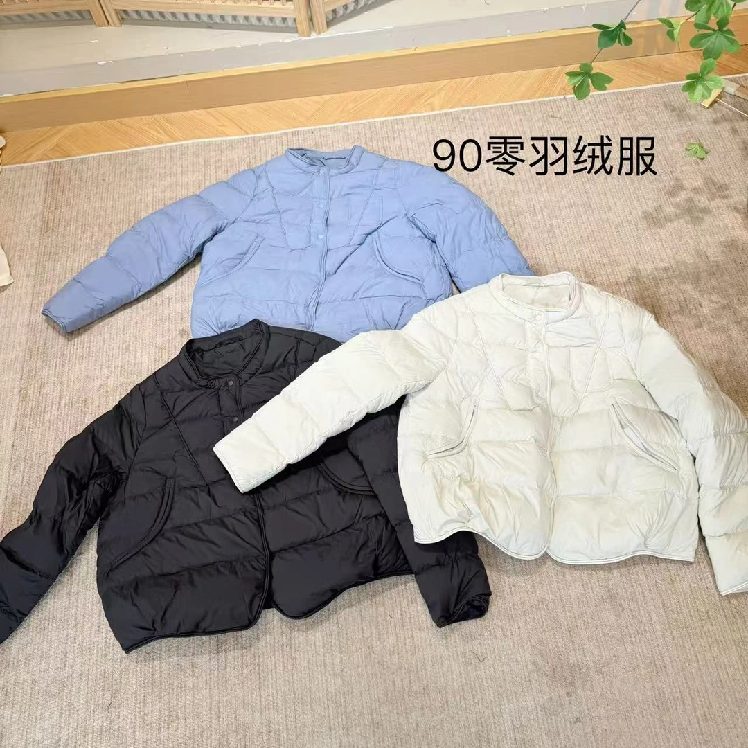国风中式圆领单排扣羽绒服女2025冬季新款百搭90白鸭绒女士羽绒服