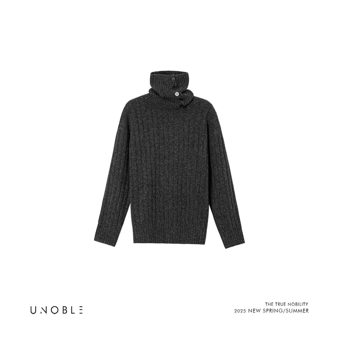 UNOBLE 2025 A/W【领间絮语】冬季新品 高领侧纽扣羊毛毛衣