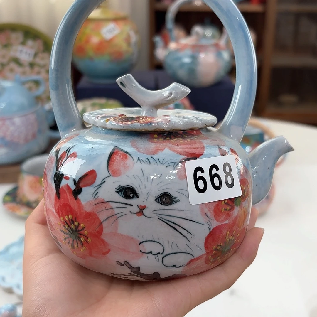 景德镇手绘高温釉下彩陶瓷茶具