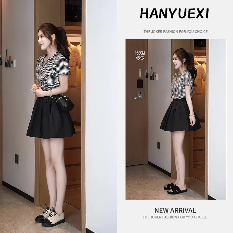 夏季一整套女装2025新款韩版时尚显瘦气质减龄短袖上衣短裙两件套