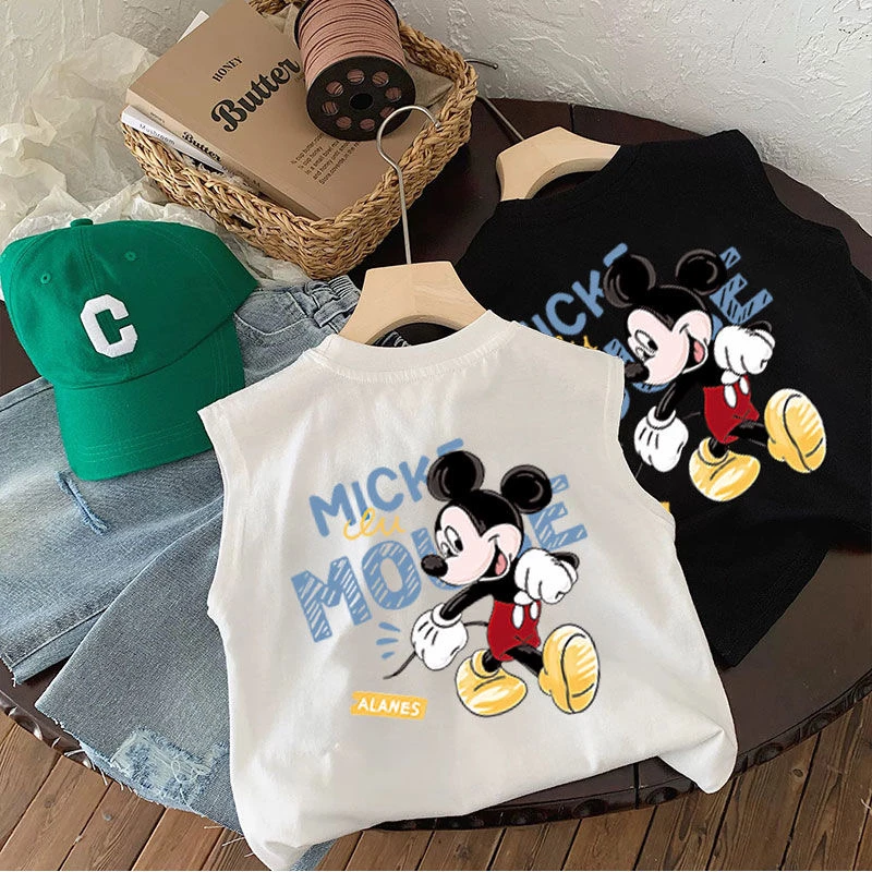 潮牌童装夏款男童背心纯棉米奇新品酷帅无袖t恤宝宝韩版坎肩体恤