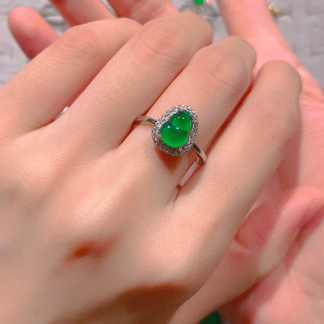 银S925镶嵌戒指翡翠8***k