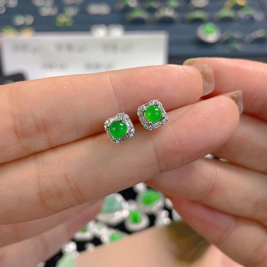 未镶嵌翡翠耳饰耳钉