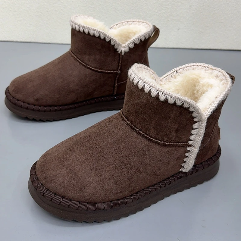 冬季新款雪地靴女时尚勃肯短靴加绒保暖面包棉鞋舒适厚底防滑棉靴