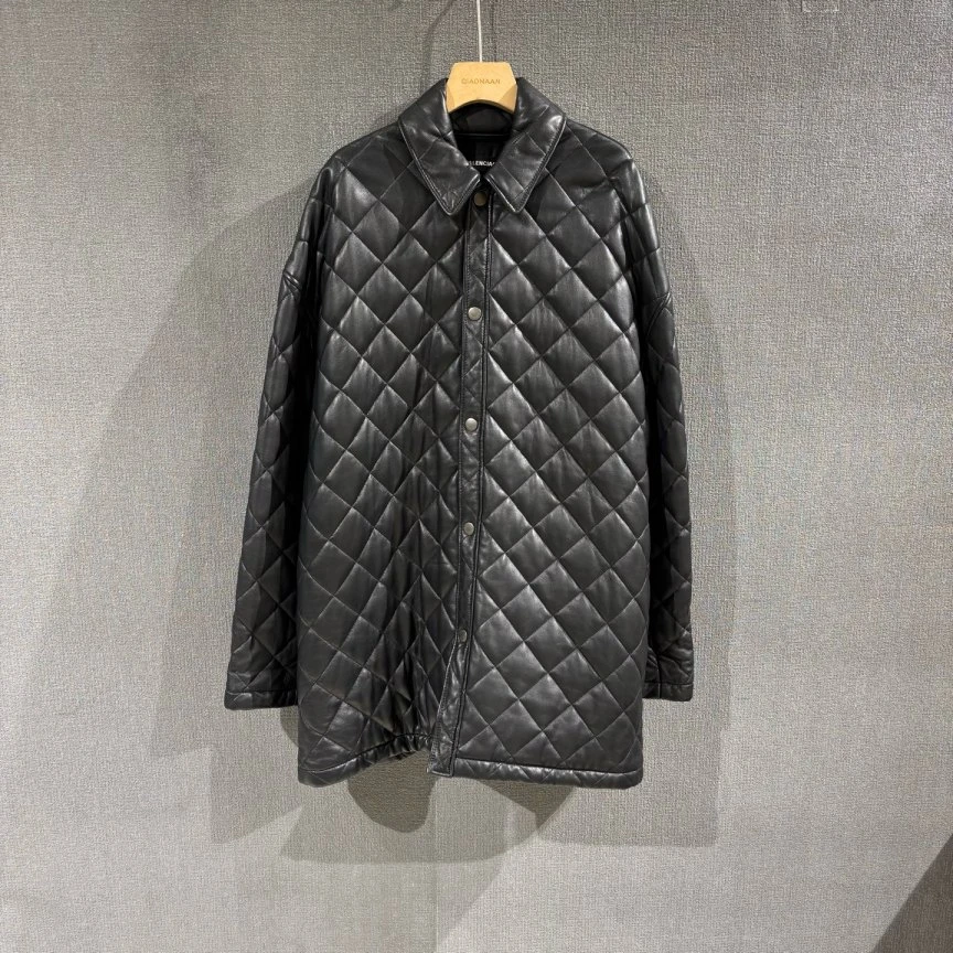 99新 Balenciaga/巴黎世家 （pm）菱格纹羊皮皮衣 46码/2075