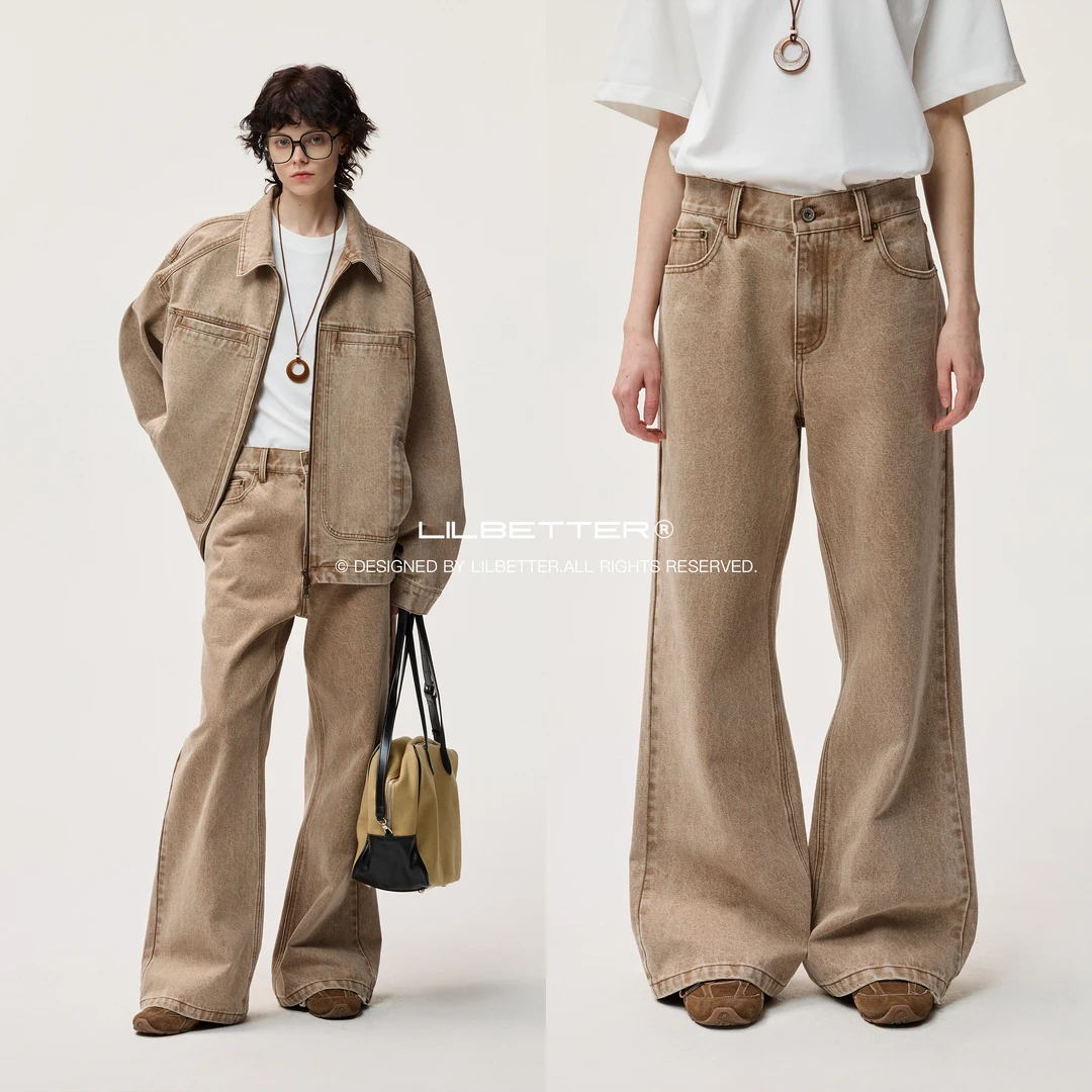Lilbetter阿特苏染色复古90S微喇牛仔裤YKK拉链vintage水洗长裤