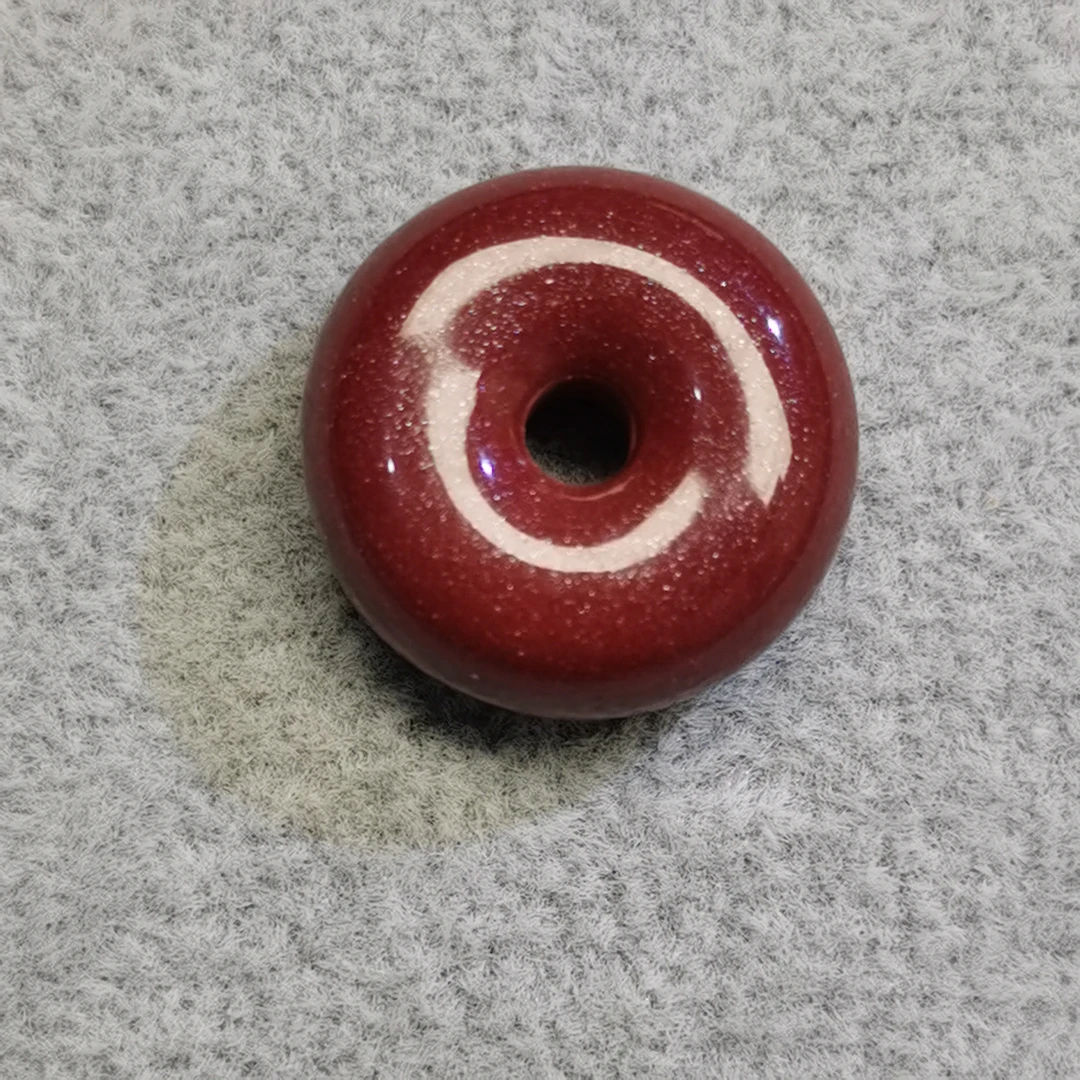 魅骊 含辰砂工艺品高含量紫金朱砂平安扣吊坠22mm