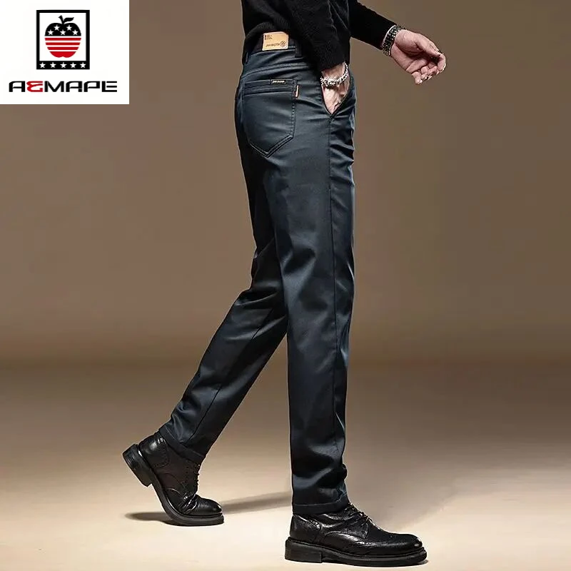 AEMAPE轻奢商务休闲裤男韩版小脚秋季新款修身直筒男士西裤