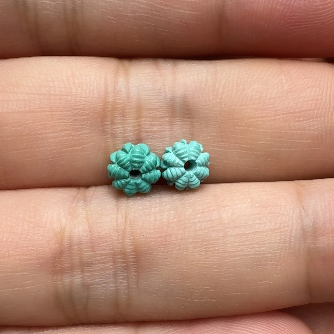 绿松石未镶嵌吞噬一对