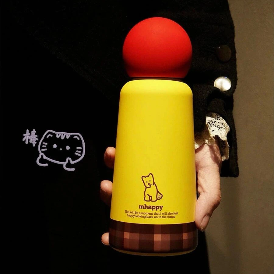 高颜值保温杯小狗水杯2025新款女士316不锈钢杯子多巴胺杯子便携