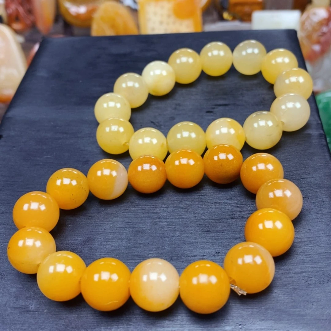 石英质玉（黄龙玉）颈饰未镶嵌