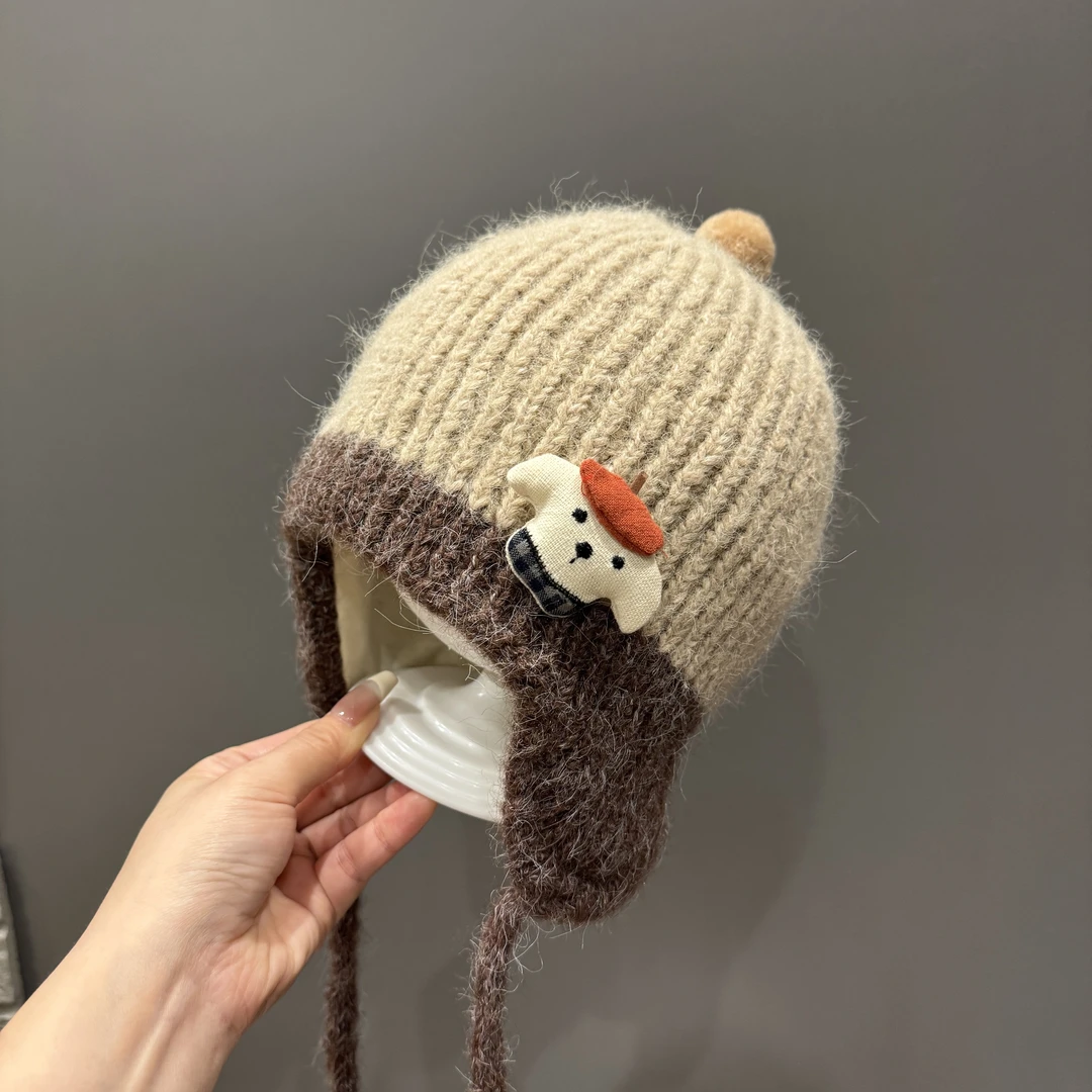 儿童可爱帽子秋冬季保暖加厚针织护耳毛线帽男孩女宝宝防风套头帽