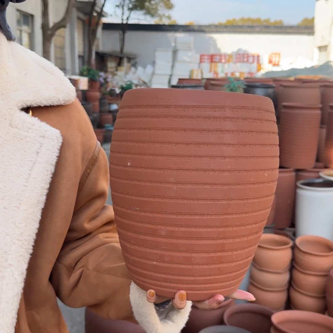 紫砂花盆口20高27宜兴紫砂