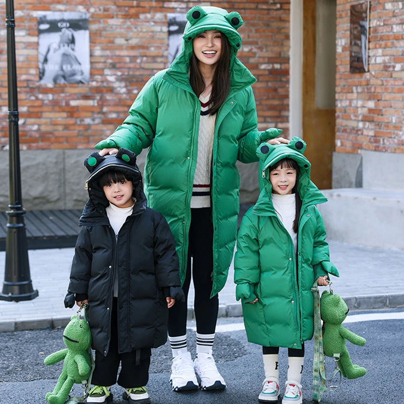 2025年冬季儿童羽绒服女童中长款洋气中大童加厚保暖男宝宝亲子装