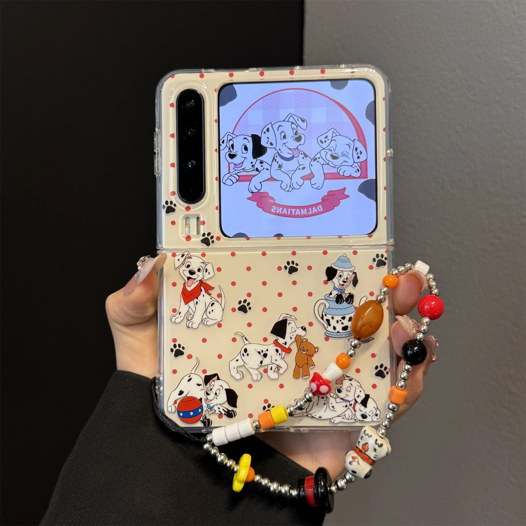 适用华为purax典藏版折叠屏手机壳pocket2可爱卡通斑点狗狗链条女