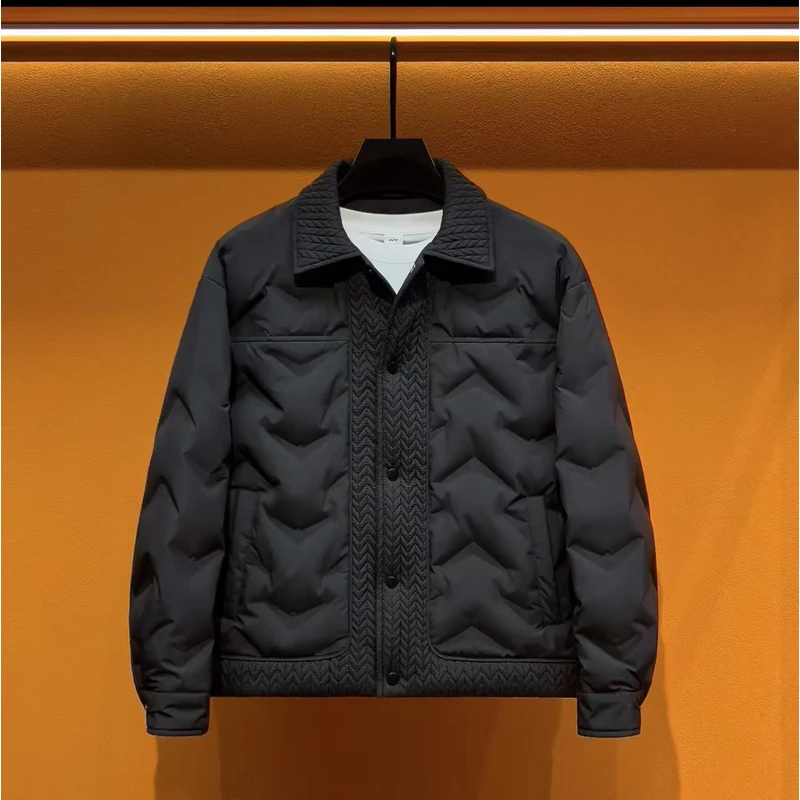 【翻领麦穗】冬季男士时尚麦穗休闲百搭潮流简约加厚棉衣外套1004