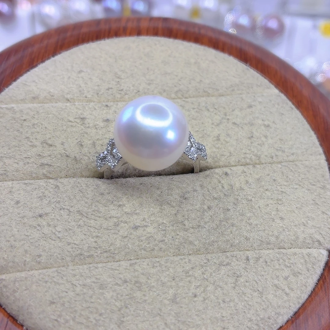 p***~淡水珍珠银S925镶嵌戒指