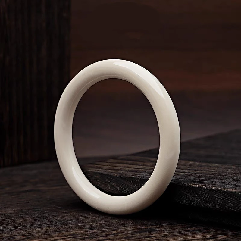 1319号精品白色高端胖圆条手镯