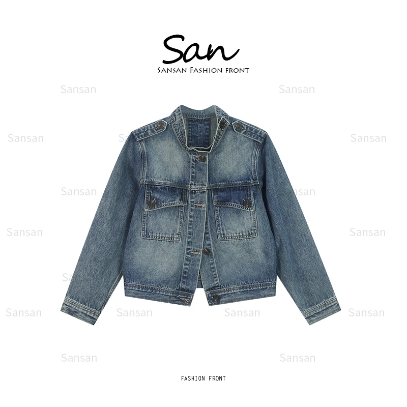 【SANSAN】轻奢气质休闲百搭重工时尚牛仔外套DY-80117