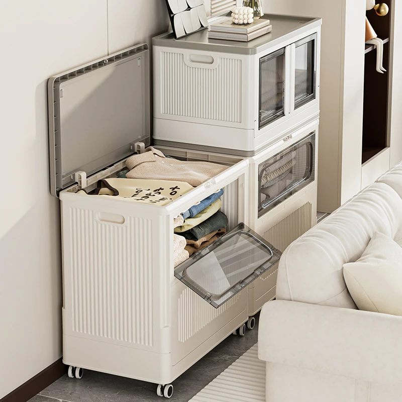 【升级前开门】衣服收纳翻盖收纳箱大容量整理箱可移动换季收纳