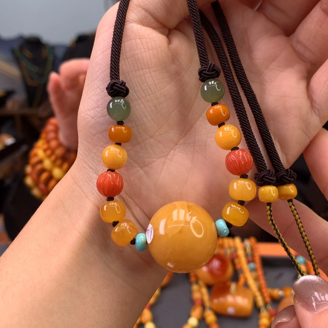 蜜蜡颈饰未镶嵌天然