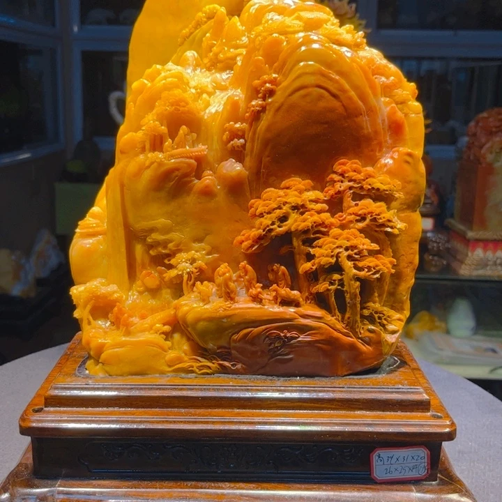 绿***叶寿山石寿山石雕刻艺术品