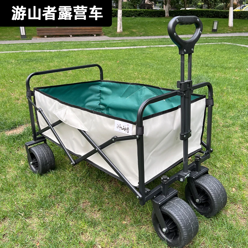 户外露营野餐便携式折叠车轻便买菜野营推车黑坑钓鱼车遛娃推车