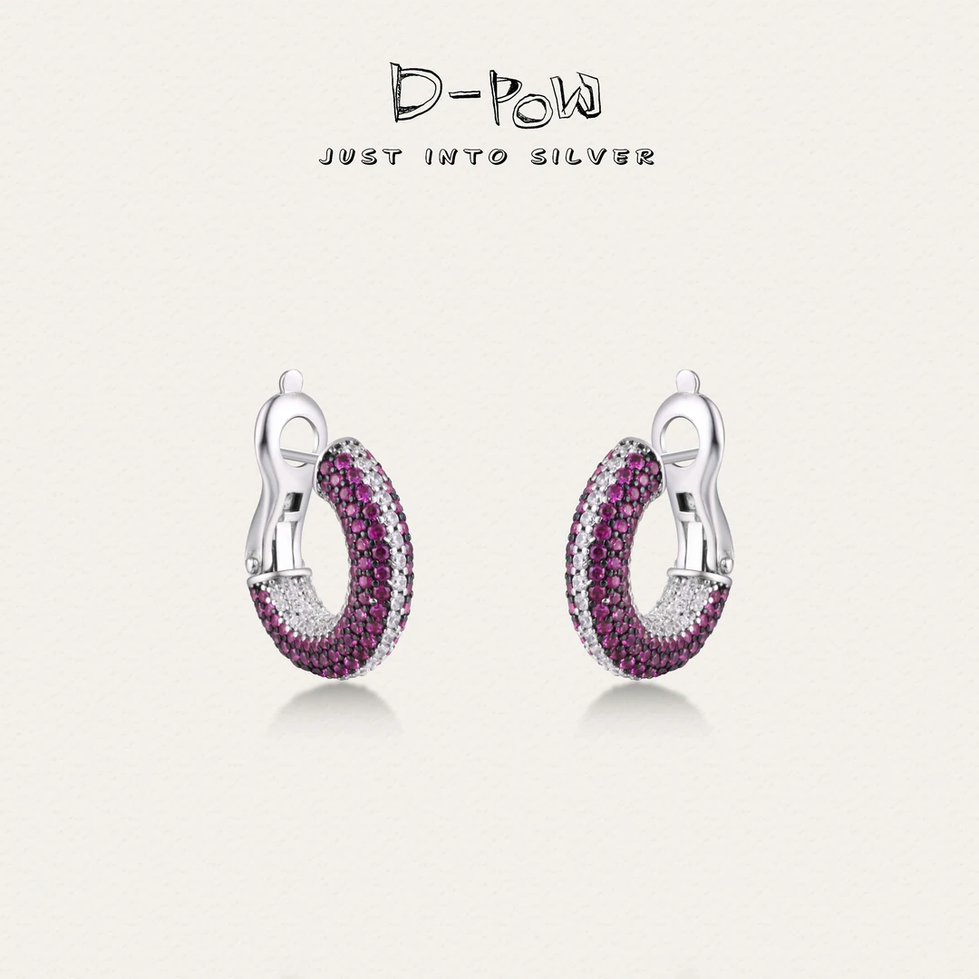 灯小炮 925银合成锆石耳饰 【星环】高定满镶耳环（9085）气质轻奢