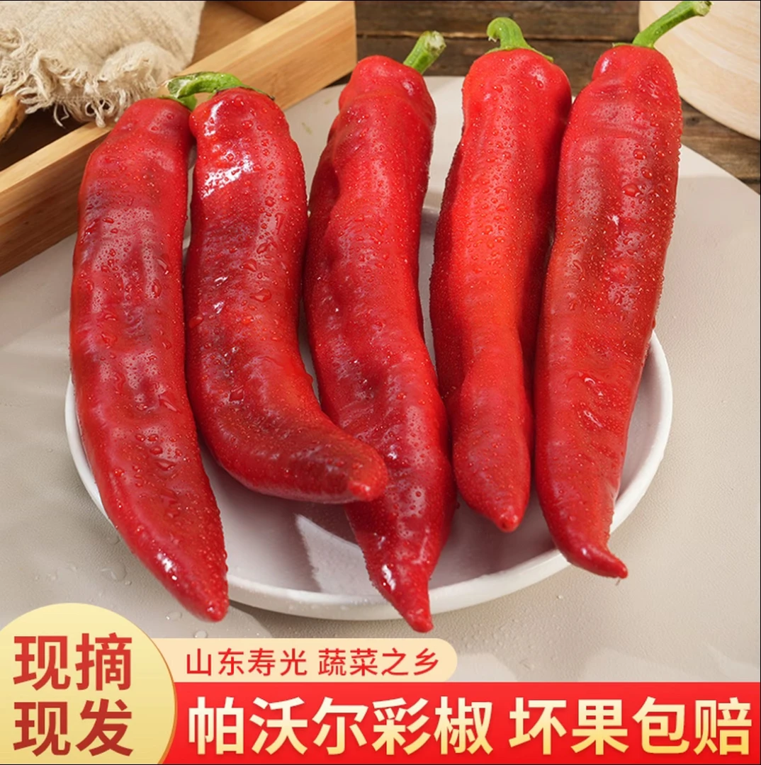 新鲜帕沃尔彩椒水果椒山东寿光现摘现发生食脆甜（偏远地区不包邮）