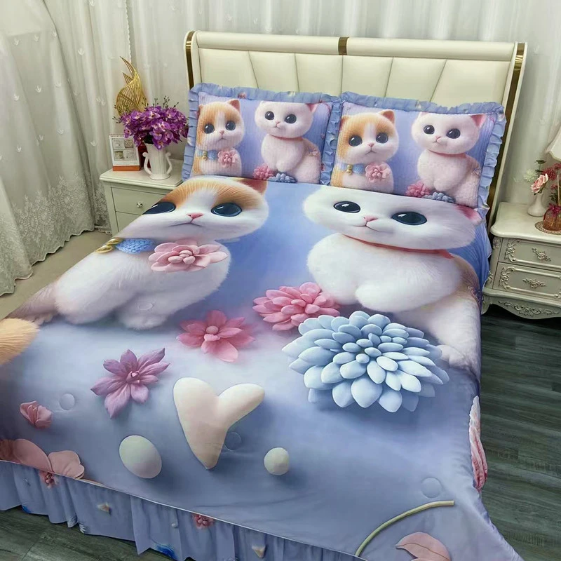 6D凉感丝夏被四件套夏凉被空调被床盖四件套家纺床上用品可机洗