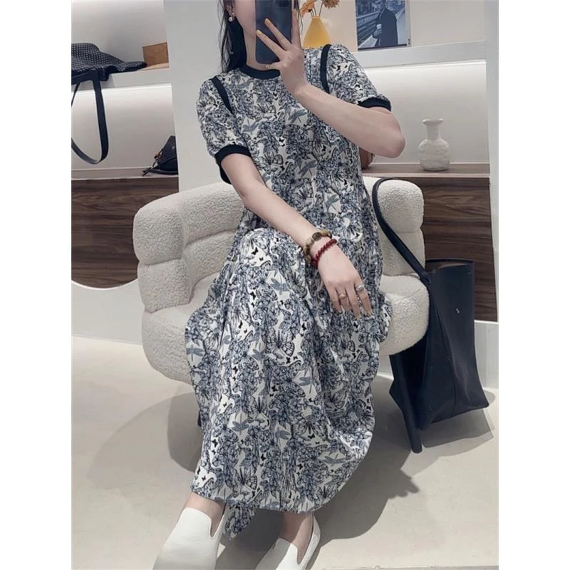 ZH-[多彩撞色印花]2025初夏新款多样化休闲连衣裙DY-D2323