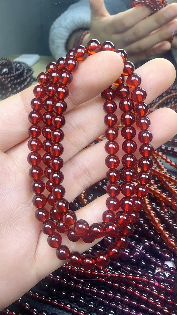 天然巴西橙红石榴石芬达三圈