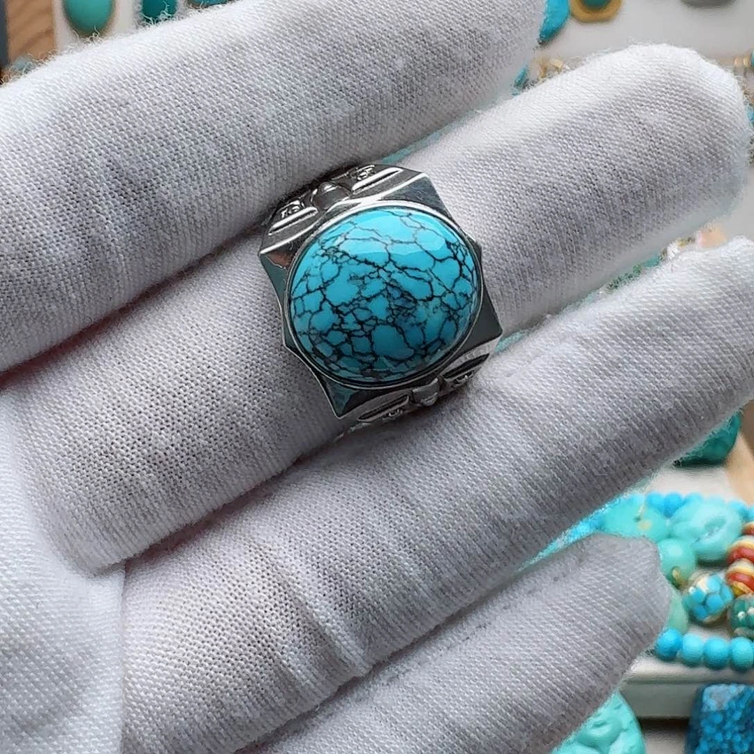 绿松石银S925镶嵌颈饰