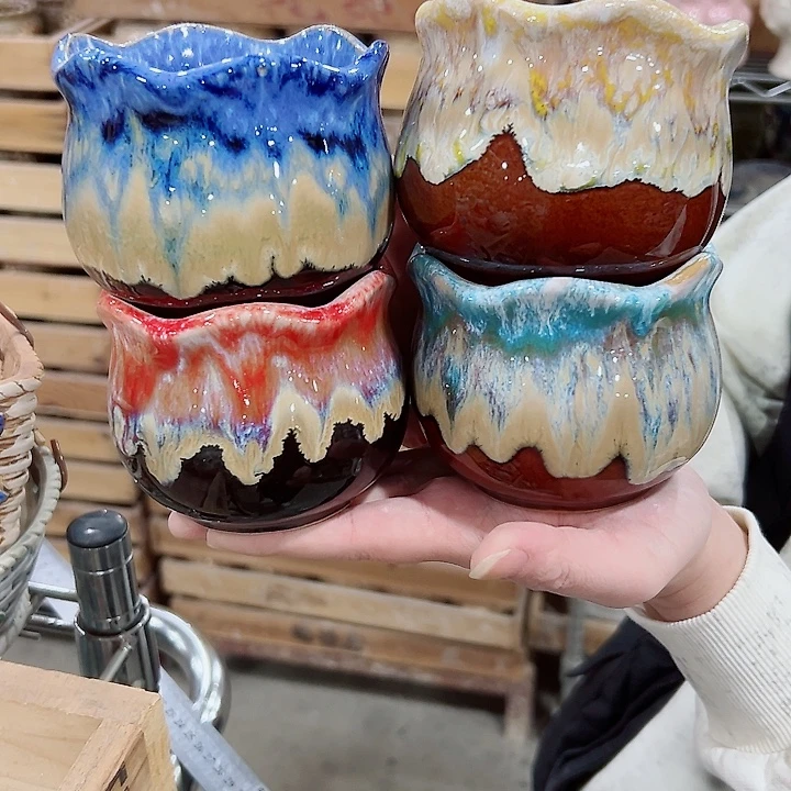 有孔.凑满10元发货多肉陶瓷花盆！