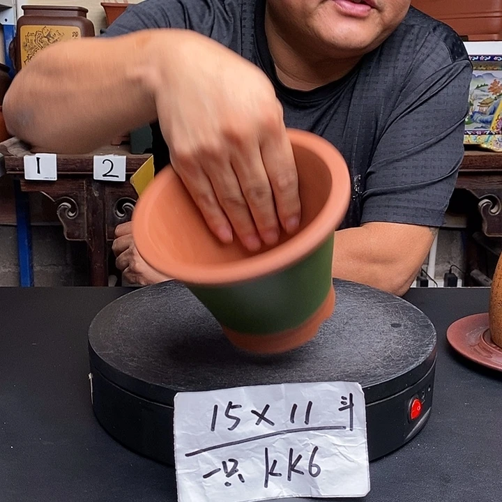 紫砂花盆货号一只KK6