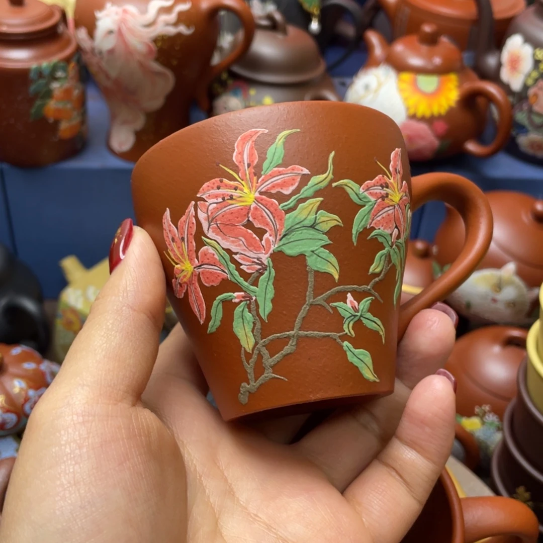 红泥茶杯紫砂主人杯160cc