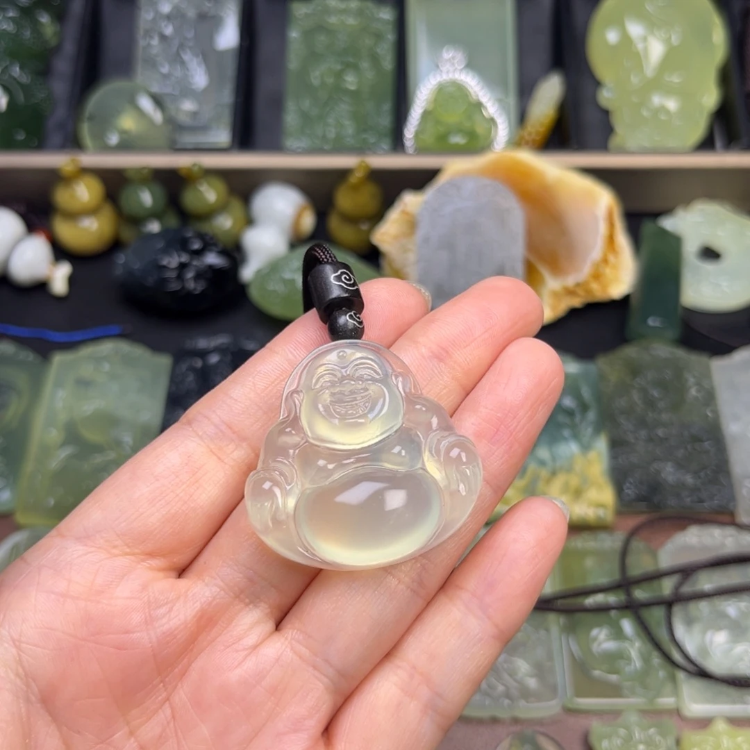 蛇纹石玉未镶嵌吊坠(赠链)