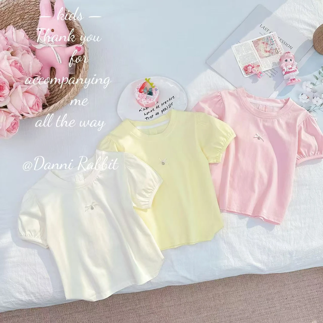 【Dannirabbit】*辣妹露背+甜美蝴蝶结+纯色百搭+女童T恤 X-76