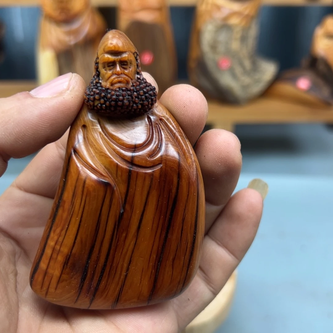 河***部木崖柏木摆件手把件