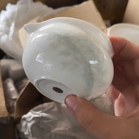 陶瓷大球泥手绘公道一个