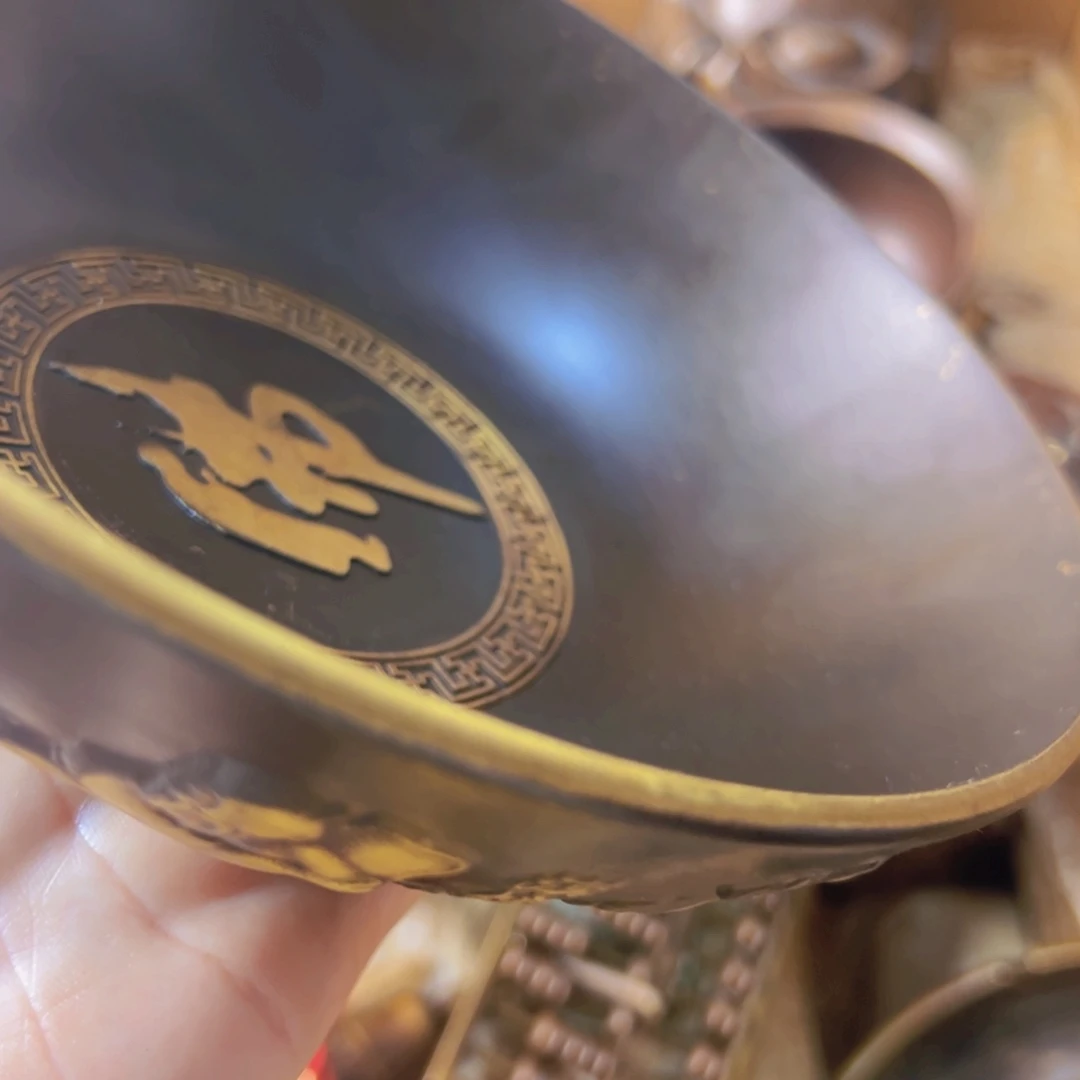 原矿风磨铜佛音碗八仙