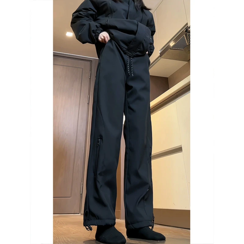 户外保暖哈尔滨防寒防水冲锋裤男高个子加绒工装裤东北滑雪休闲裤