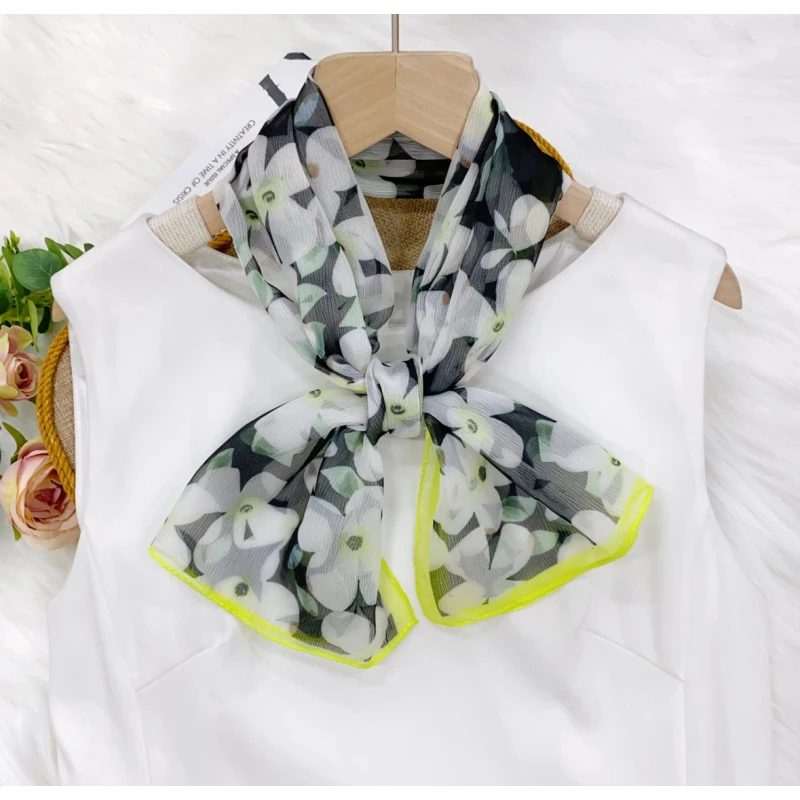 （664）原创法式复古丝棉长巾轻奢送母亲节礼物百搭丝巾140*40