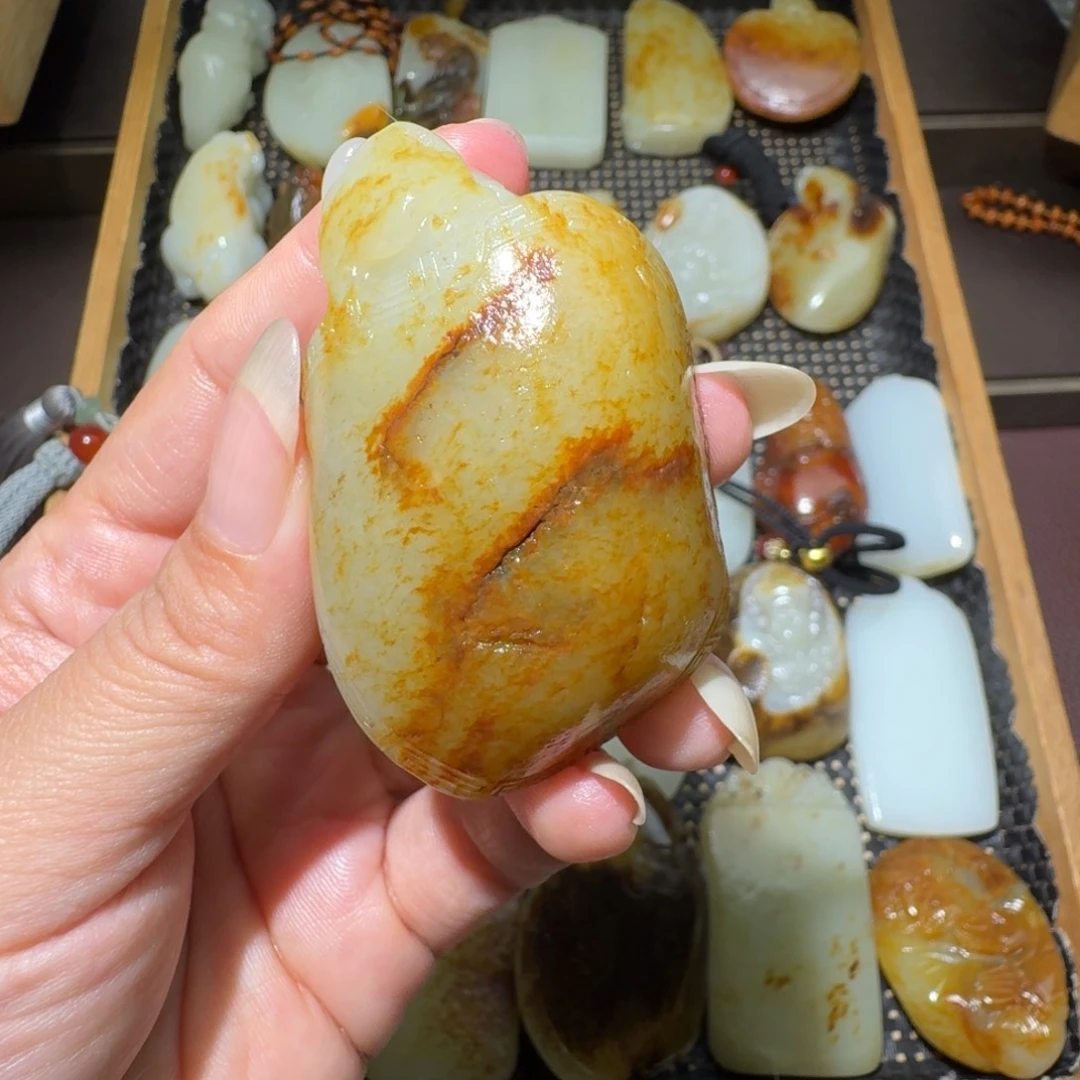 和田玉银S925镶嵌吊坠(不含链)
