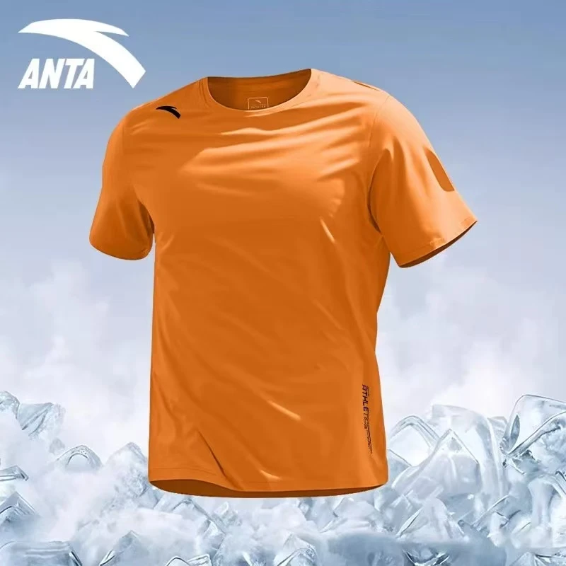 安踏T恤男款冰丝短袖夏季新款爆款速干透气半袖户外圆领运动上衣