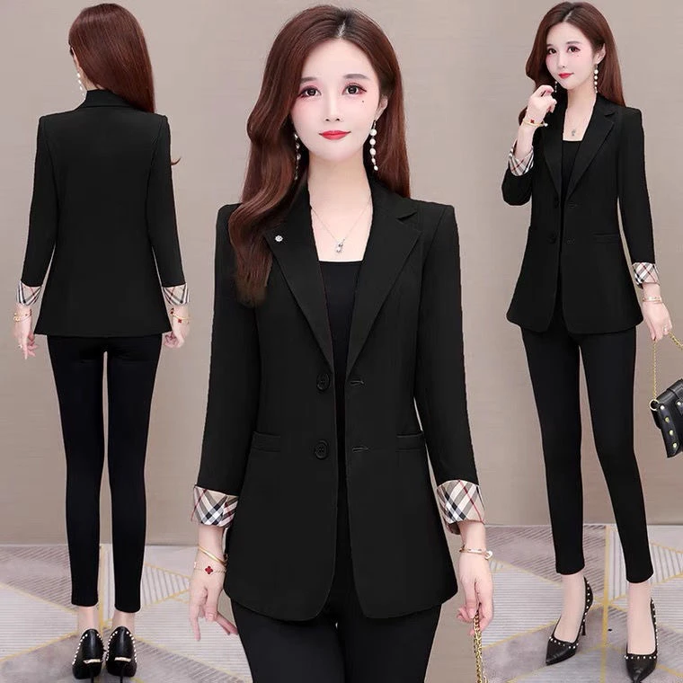 2023年春秋夏季小西装外套女妈妈休闲气质修身薄款职业上衣西服